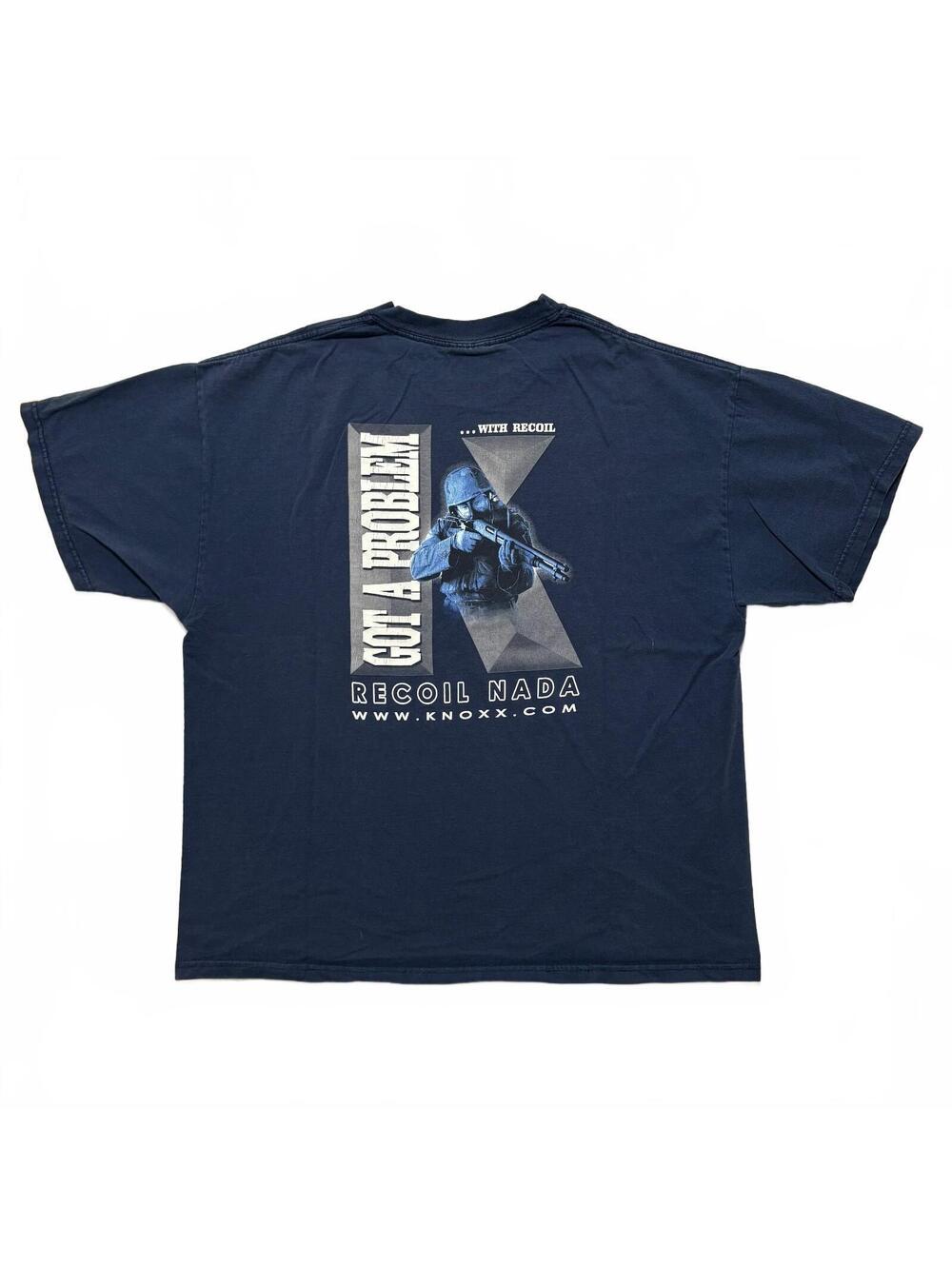 VTG Y2K 90's Knoxx Got a Problem With Recoil Firearm Gun T-Shirt Navy Men's XL